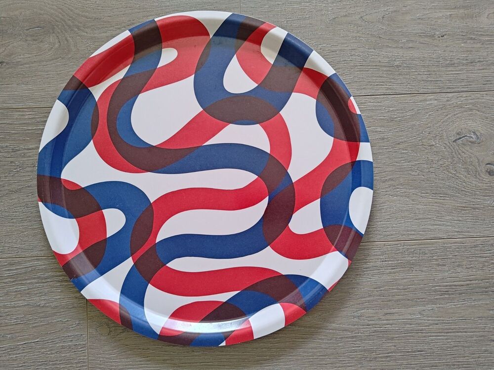 Vintage Large Food Serving Tray 17” Round Platter Home Decor